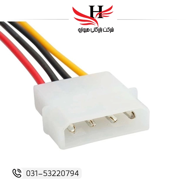 کابل برق SATA باکیفیت مناسب اتصال هارد و SSD؛ کابل پاور ساتا مقاوم برای تأمین برق پایدار در سیستمهای کامپیوتری